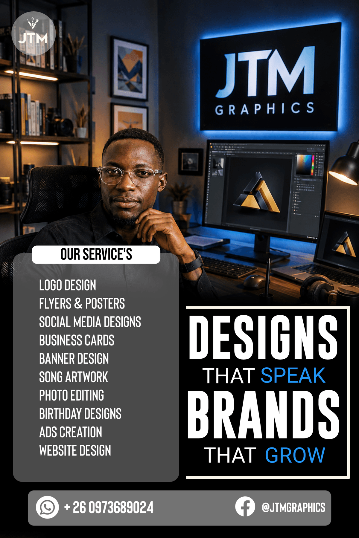 JTM Graphics services promotional poster