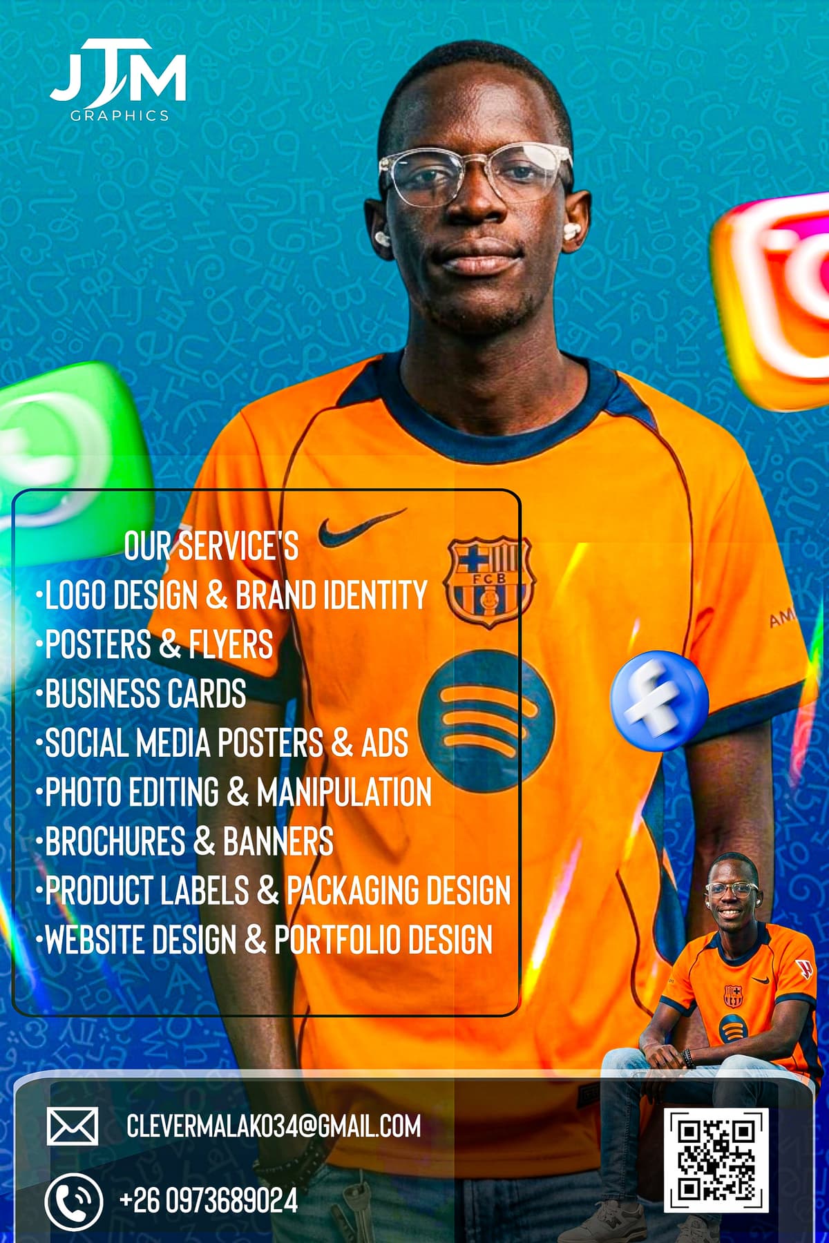 JTM Graphics services promotional poster