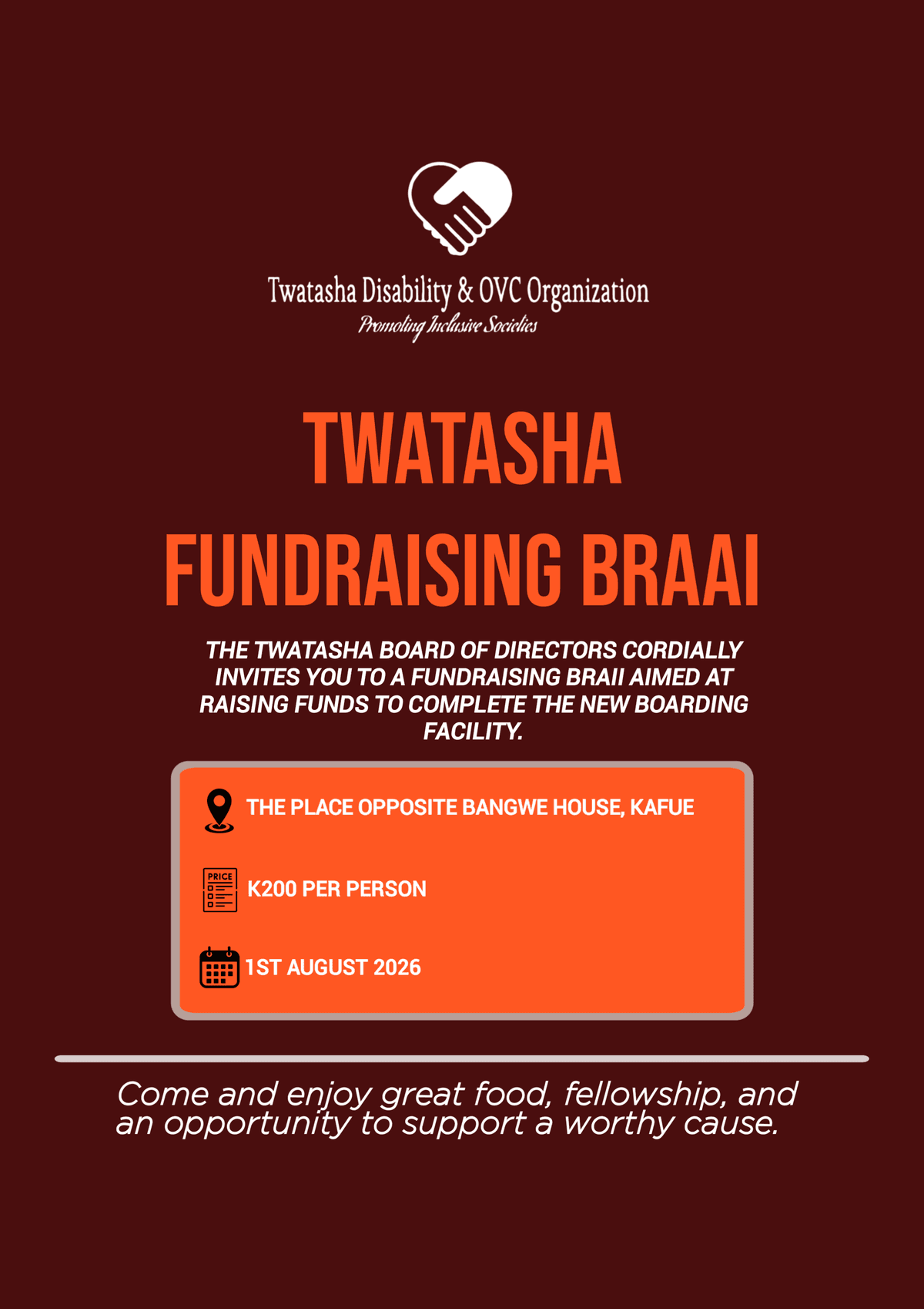 Twatasha Fundraising Braai flyer