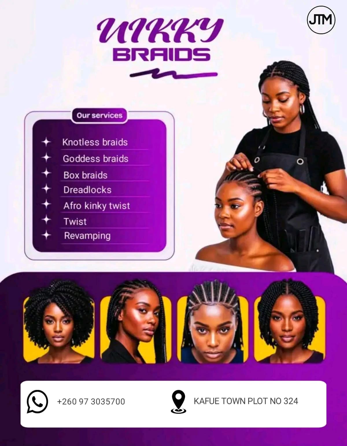 Uikky Braids hair salon flyer